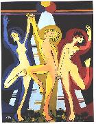 Ernst Ludwig Kirchner Colourfull dance oil painting